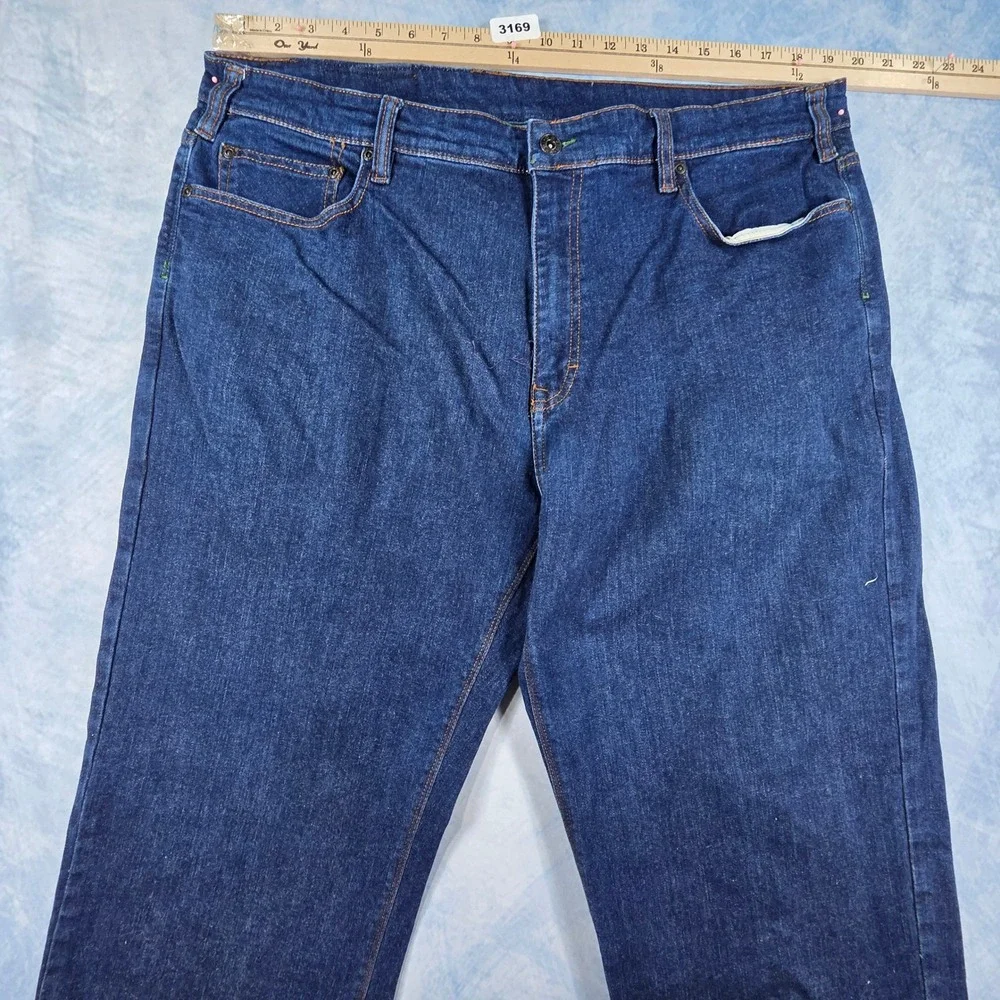 Orvis Mens Dark Wash Straight Leg Stretch Denim Jeans Blue Size 40x26